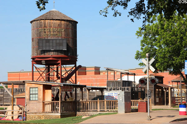 Railroad water tower at Stockyard Station. Fort Worth, TX.