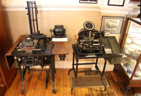 Addressograph & Graphotype printers (1920s) at Stockyards Museum. Fort Worth, TX.