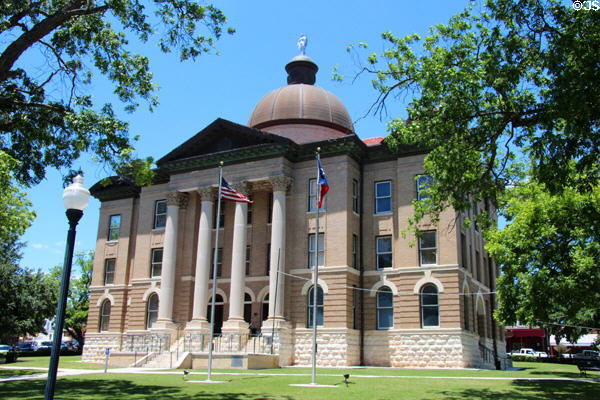 Hays County Courthouse (1908). San Marcos, TX. Style: Classical Revival. Architect: C.H. Page & Bros. On National Register.
