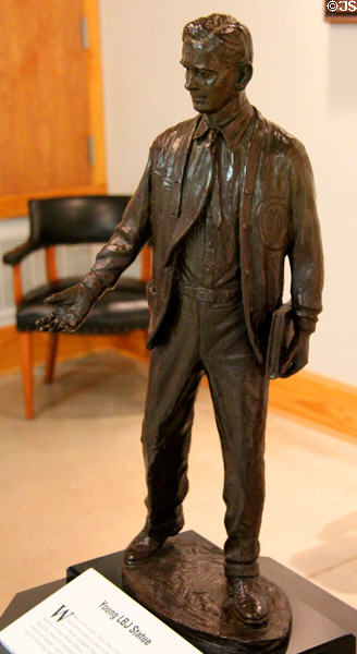 Young LBJ statue at LBJ Museum. San Marcos, TX.