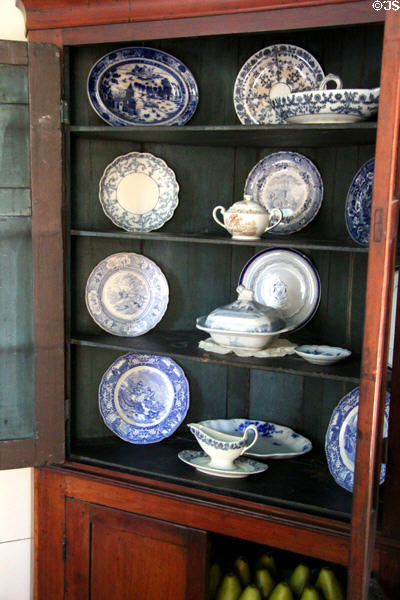 Fine china in corner cabinet at John Jay French Museum. Beaumont, TX.
