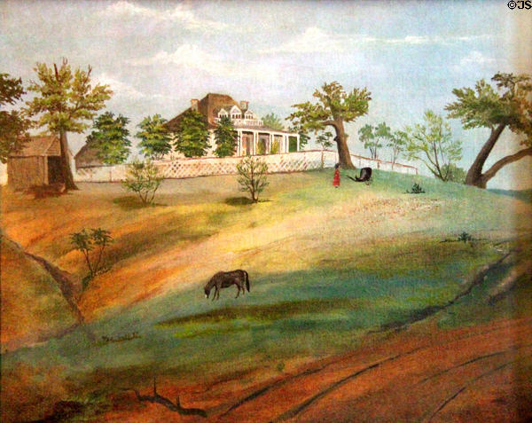 Painting of French Legation house by Julia Robertson (age 12) at French Legation Museum. Austin, TX.