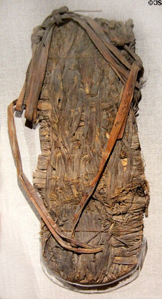 Native sandal (c2000-1500 BCE) at Bullock Texas State History Museum. Austin, TX.