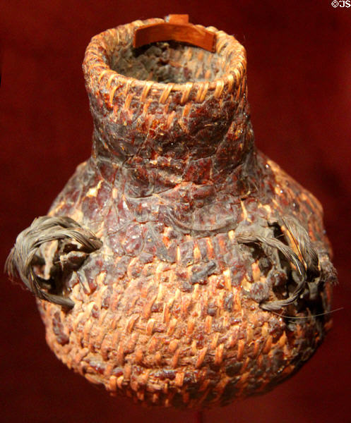 Apache waterproof pot (c1150-1450) (lent: Panhandle-Plains Historical Museum) at Bullock Texas State History Museum. Austin, TX.