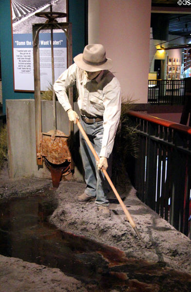 "Damn the Oil, I Want Water" scene at Bullock Texas State History Museum. Austin, TX.