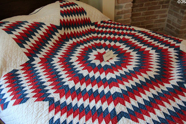 Eight point Lone Star quilt at Susanna Dickinson Museum House. Austin, TX.