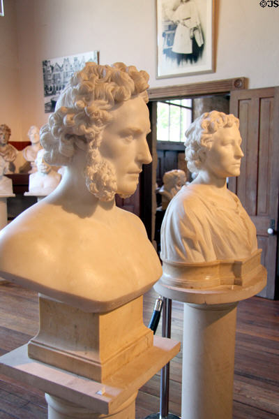 Busts of Edmund Montgomery & Elisabet Ney (husband & wife) by Elisabet Ney at Ney Museum. Austin, TX.
