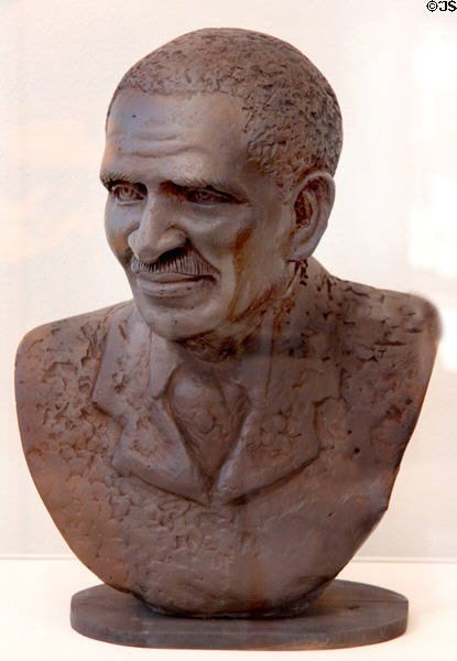 George Washington Carver portrait bust (2007) by Jonas Perkins at George Washington Carver Museum. Austin, TX.
