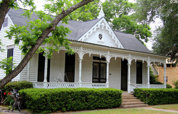 Bartels-Wirtz House (c1886) (1216 Live Oak St.) a Victorian cottage with decorative Bargeboard & carpenter's lace. Columbus, TX.