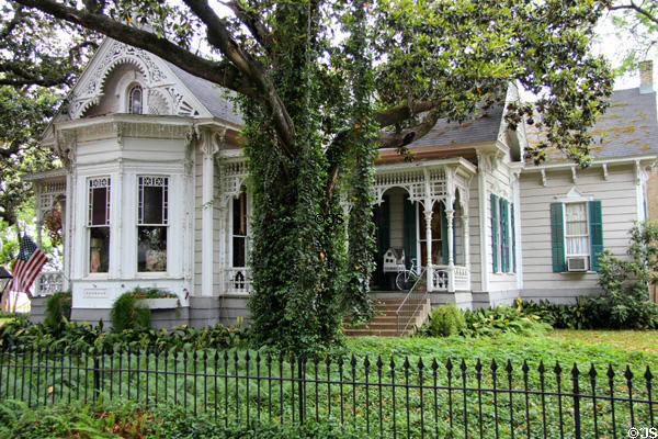 Townsend-West House (1890) (634 Spring St.) now Magnolia Oaks B&B. Columbus, TX. Style: Eastlake. Architect: Jacob Wirtz.