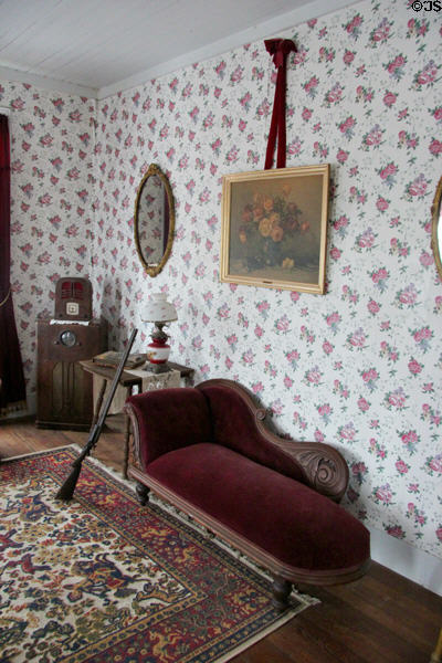 Parlor in Muenzler House at Pioneer Village. Gonzales, TX.