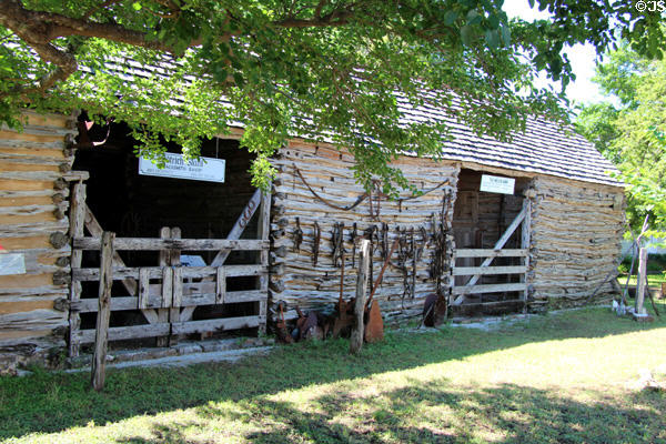 The Spiva-Welsch Barn (1849) oldest structure on grounds at Conservation Plaza. New Braunfels, TX.