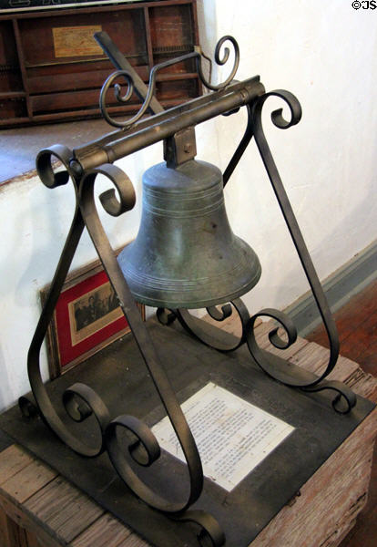 Call bell (mid-19thC) from Guadalupe Schmitz Hotel in Church Hill School at Conservation Plaza. New Braunfels, TX.