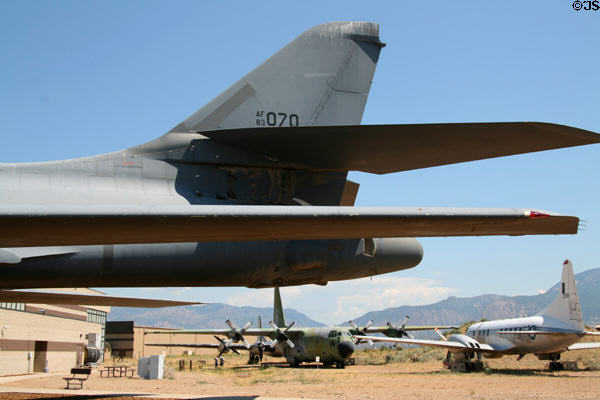 Tail of Boeing B-1B Lancer (1986) at Hill Aerospace Museum. UT.