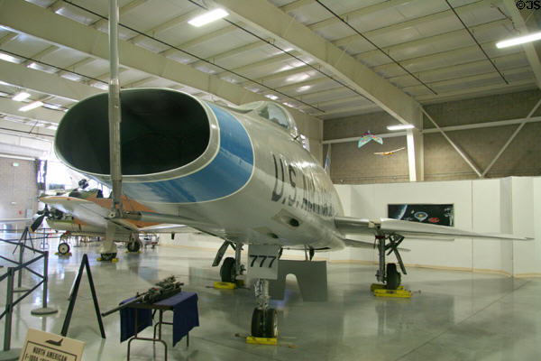 Nose air intake of North American F-100A-5-NA Super Sabre (1954) at Hill Aerospace Museum. UT.