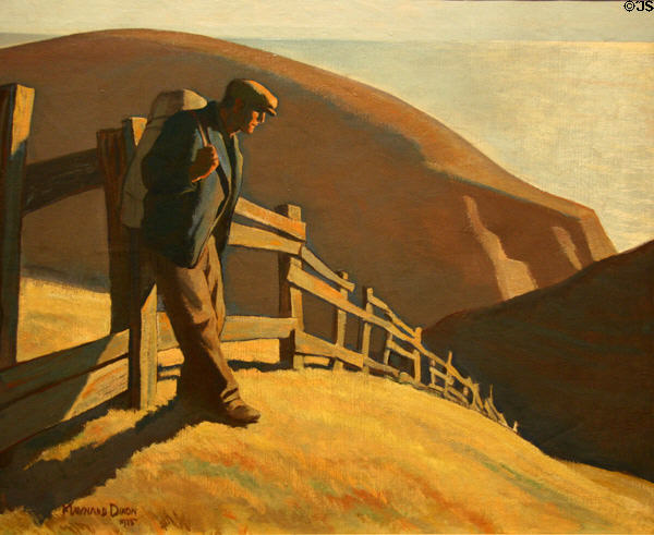 No Place to Go painting (1935) of man displaced during Depression by Maynard Dixon at BYU Museum of Art. Provo, UT.
