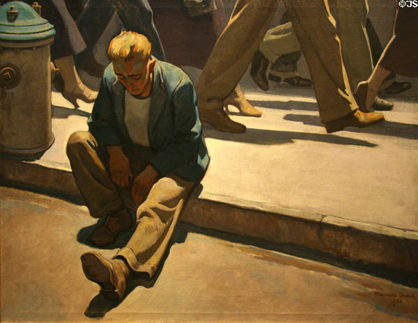 Forgotten Man painting (1934) of unemployed man by Maynard Dixon at BYU Museum of Art. Provo, UT.