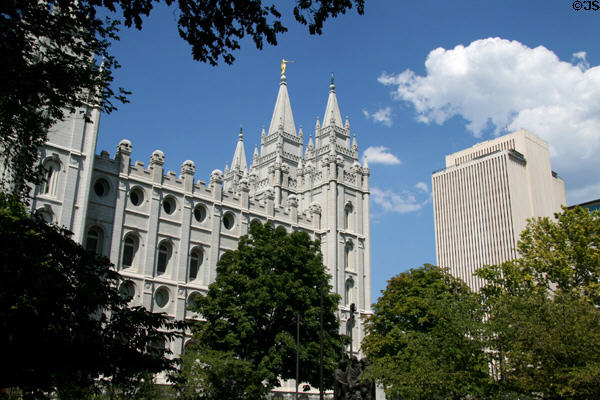 Mormon Temple & LDS Office Building on Temple Square. Salt Lake City, UT.