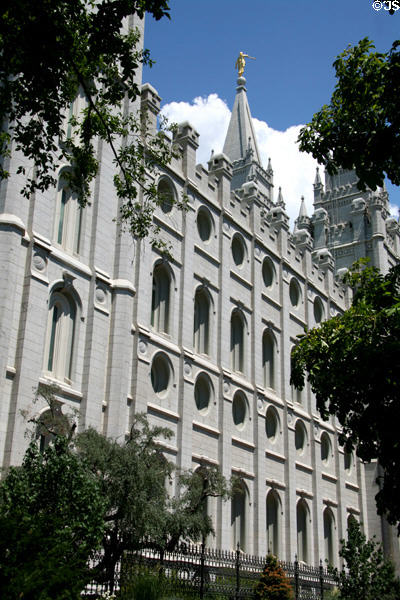 South side facade of Mormon Temple. Salt Lake City, UT.
