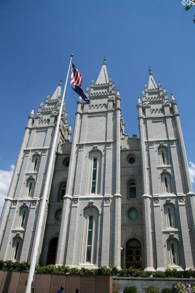 West end facade of Mormon Temple. Salt Lake City, UT.