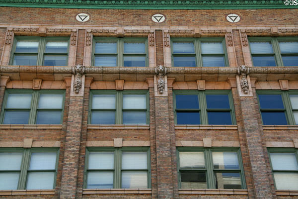 Facade details of Judge Building where once 22 railroads had their Salt Lake City offices. Salt Lake City, UT.