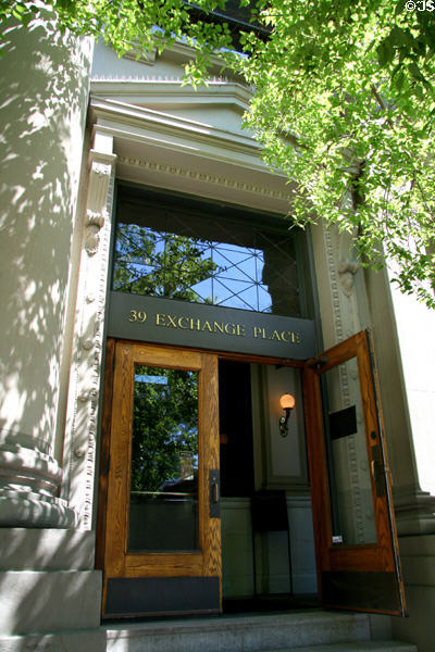 Salt Lake Stock & Mining Exchange (1908-9) (39 Exchange Place). Salt Lake City, UT. Style: Neoclassical. Architect: John C. Craig.