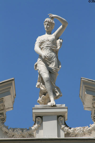 Statue of Venus, symbol of vaudeville on pediment of Orpheum Theatre. Salt Lake City, UT.