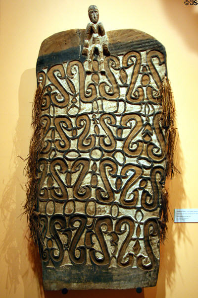 Wooden Jamas shield (20thC) from Papua New Guinea Asmat Region at Utah Museum of Fine Art. Salt Lake City, UT.