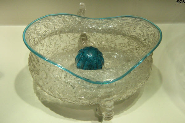Venetian blown "ice" glass bowl (early 17thC) at Chrysler Museum of Art. Norfolk, VA.