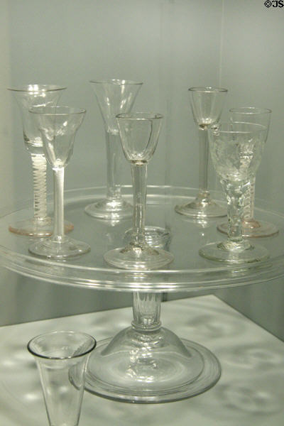 English blown goblets & salver (18thC) at Chrysler Museum of Art. Norfolk, VA.