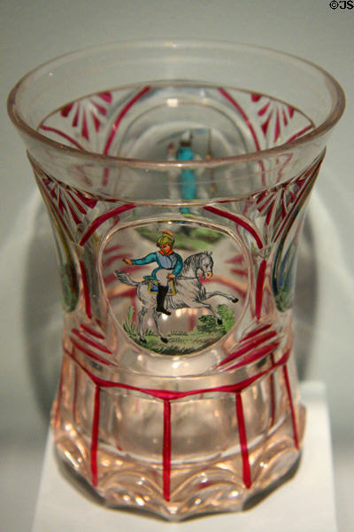 European engraved & painted drinking glasses (late 18th - mid 19thC) at Chrysler Museum of Art. Norfolk, VA.