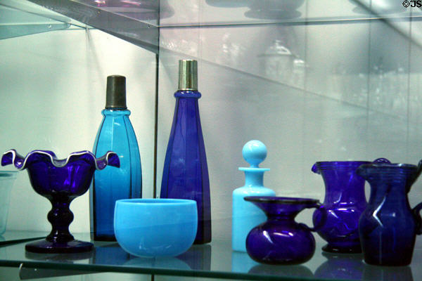 Collection of early American blown glass at Chrysler Museum of Art. Norfolk, VA.