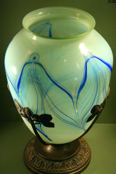 Blown glass lamp base (c1900-2) by Tiffany Glass & Decorating Co. at Chrysler Museum of Art. Norfolk, VA.