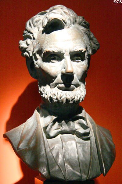 Bronze bust of Abraham Lincoln (c1892-1909) by George Edwin Bissell at Chrysler Museum of Art. Norfolk, VA.