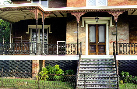 Cast iron porch & fence on a Washington Street house. Lynchburg, VA.