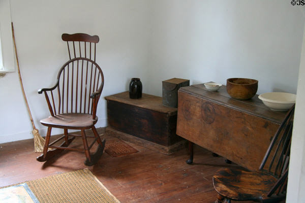 Rocking chair, chests, tables & vessels at Ash Lawn-Highland. Charlotttesville, VA.