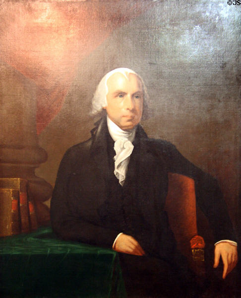 Portrait of President James Madison by William Dunlap at James Madison Museum. Orange, VA.