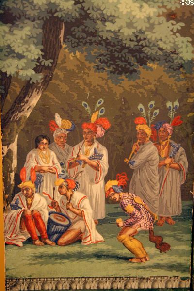 Indians on views of America wallpaper (c1815-30) by Jean Zuber & Co. of Paris. Orange, VA.