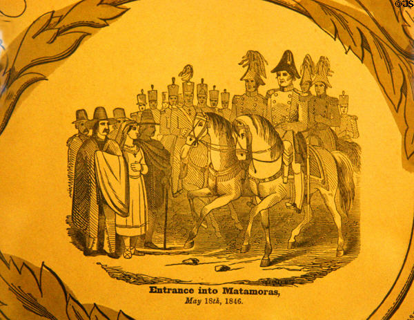Poster detail of Gen. Zachary Taylor leading entrance into Matamoras (May 18, 1846). Orange, VA.