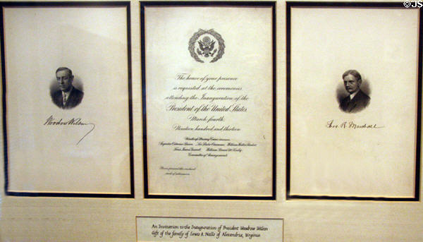 Invitation to Woodrow Wilson Inaugural Ball (1913) at his Presidential Library. Staunton, VA.