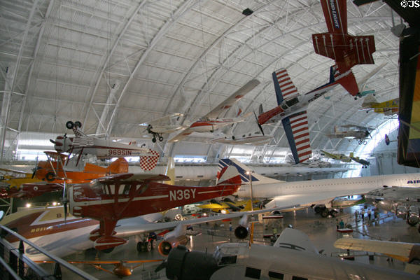 Collection of stunt aircraft at National Air & Space Museum. Chantilly, VA.