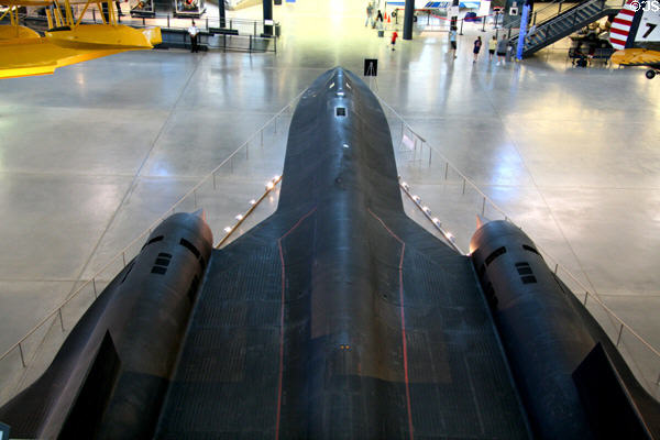 Lockheed SR-71A Blackbird (1967) from above at National Air & Space Museum. Chantilly, VA.