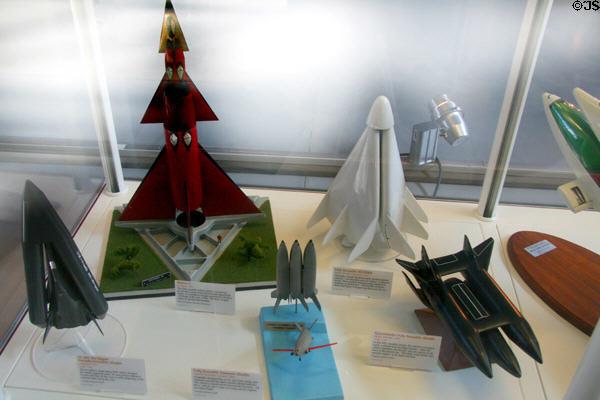 Models of early alternate versions of U.S. space shuttle at National Air & Space Museum. Chantilly, VA.