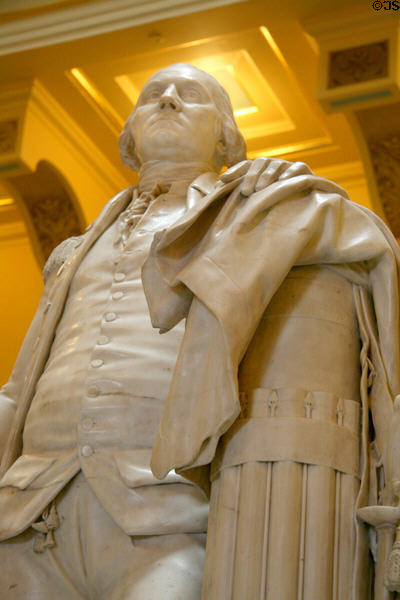 Detail of George Washington statue made from life by Houdon in rotunda of Virginia State Capitol. Richmond, VA.
