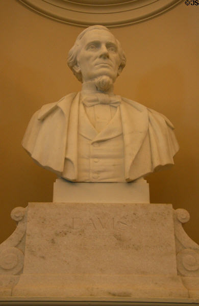 Confederate President Jefferson Davis bust in Virginia State Capitol. Richmond, VA.