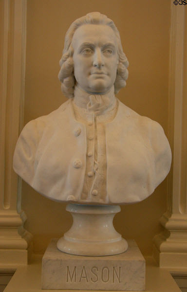 Declaration of Rights author George Mason bust by Chester Beach in Virginia State Capitol. Richmond, VA.
