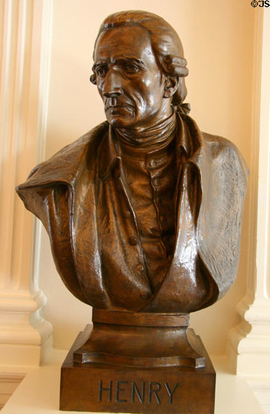 Revolution leader Patrick Henry bust by F. William Sievers in Virginia State Capitol. Richmond, VA.