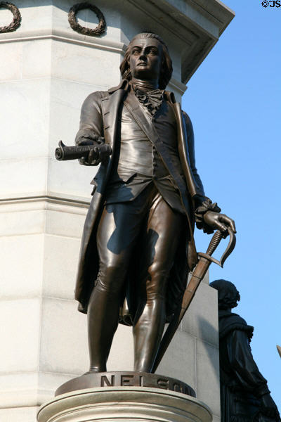 Thomas Nelson (finance of Revolution) statue on George Washington monument at Virginia State Capitol. Richmond, VA.