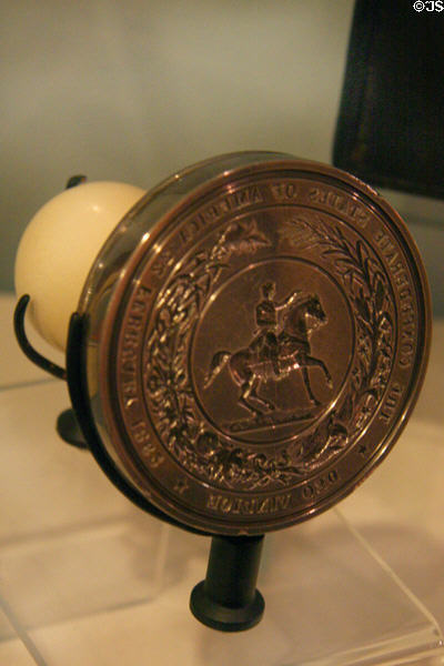 Great Seal of the Confederacy made (1864) in England at Museum of the Confederacy. Richmond, VA.
