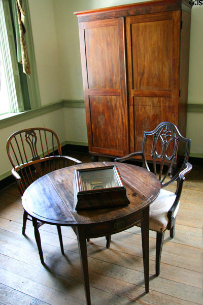 Cupboard, table & chairs upstairs in John Marshall House. Richmond, VA.
